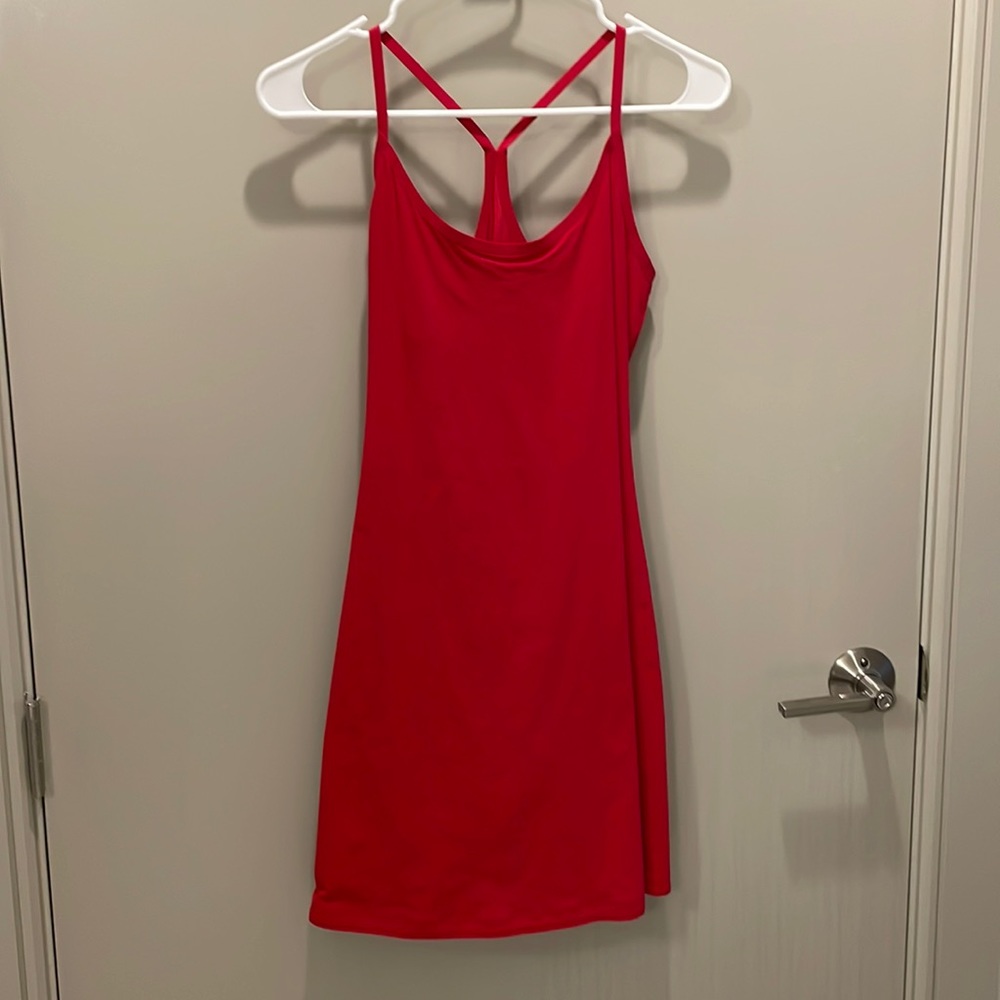 Outdoor Voices red tennis dress with built in spandex